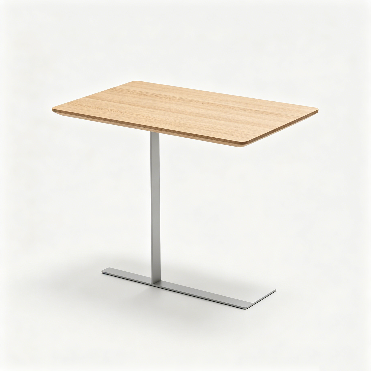 Floating Oak C‑Shape Side Table