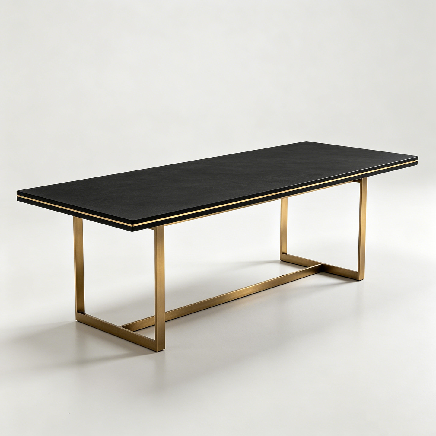 Black‑Gold Geometric Metal Dining Table