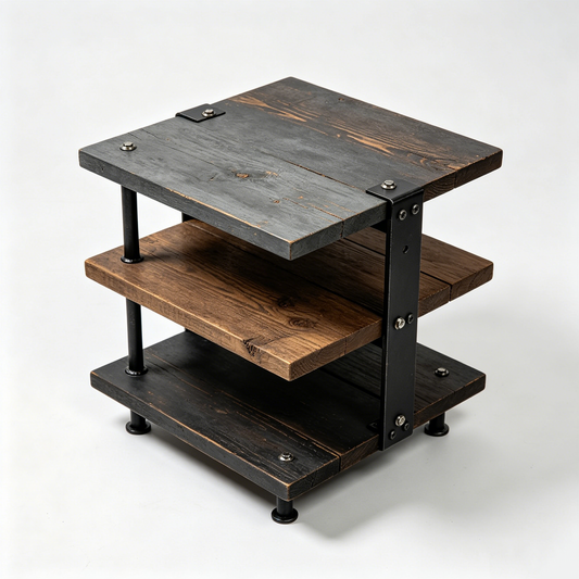 Industrial 3‑Tier Storage Side Table