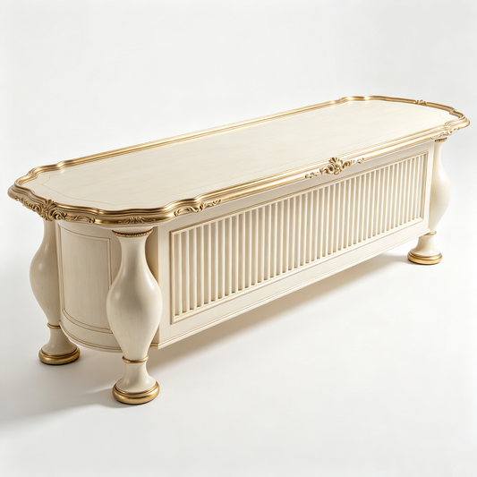 French Gilded Fluted Luxury Long Table