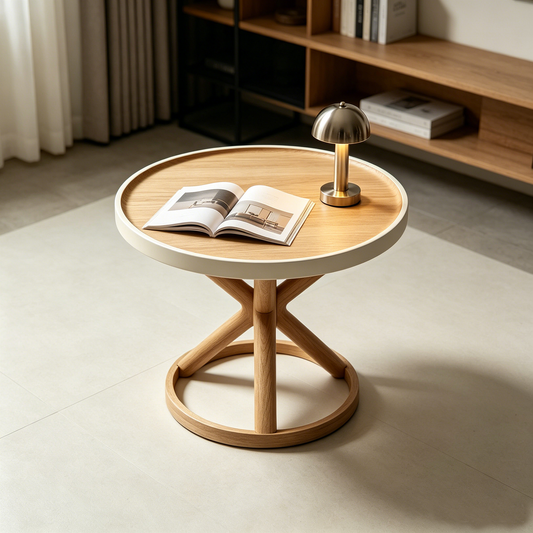 Oak X‑Ring Round Table
