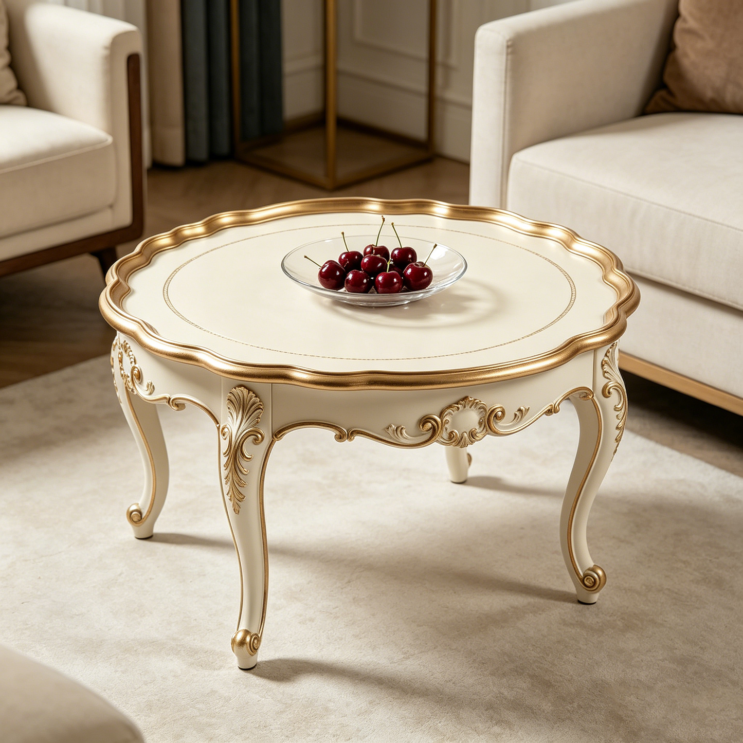 French Gilded Carved Round Table