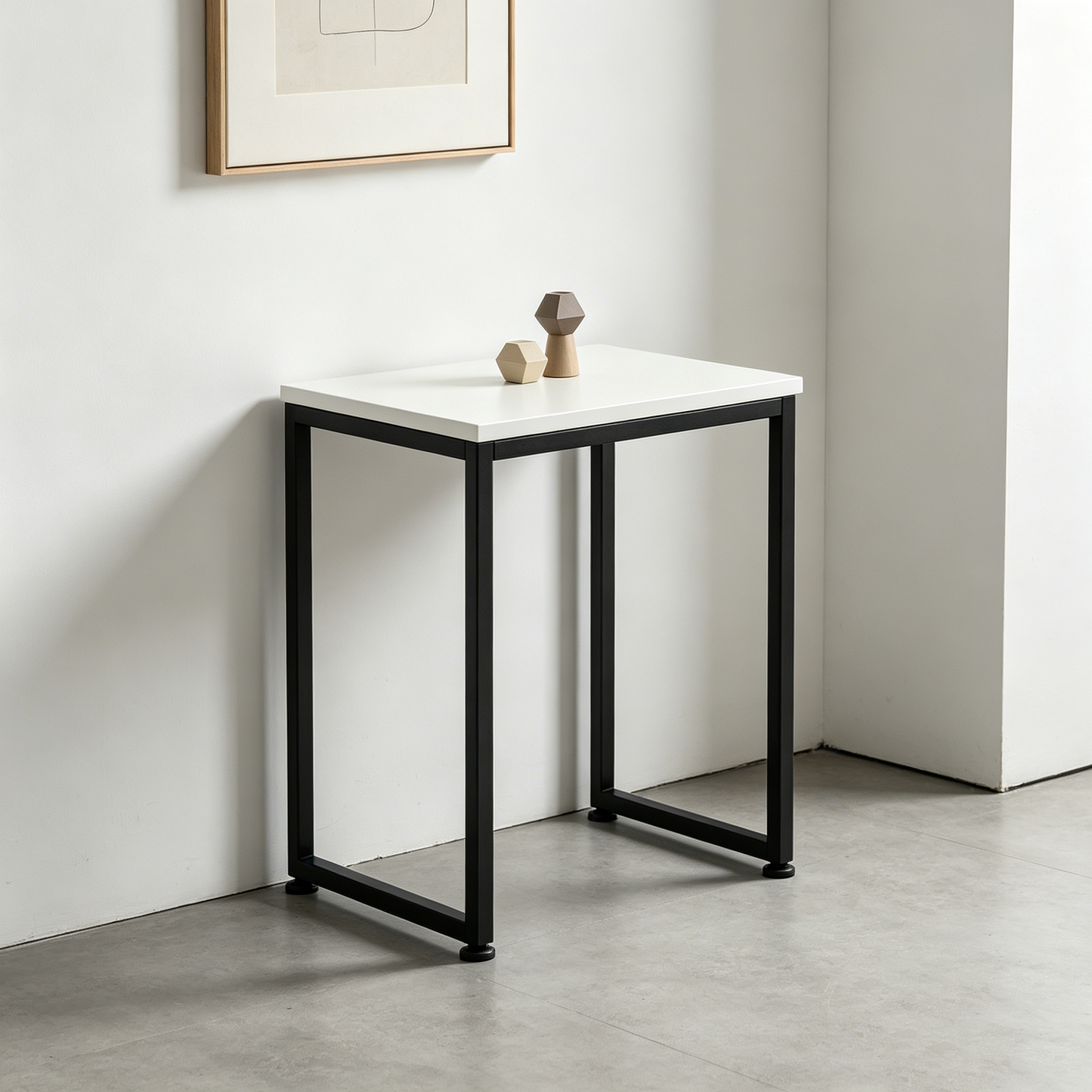 Black‑White Minimal Metal‑Frame Table