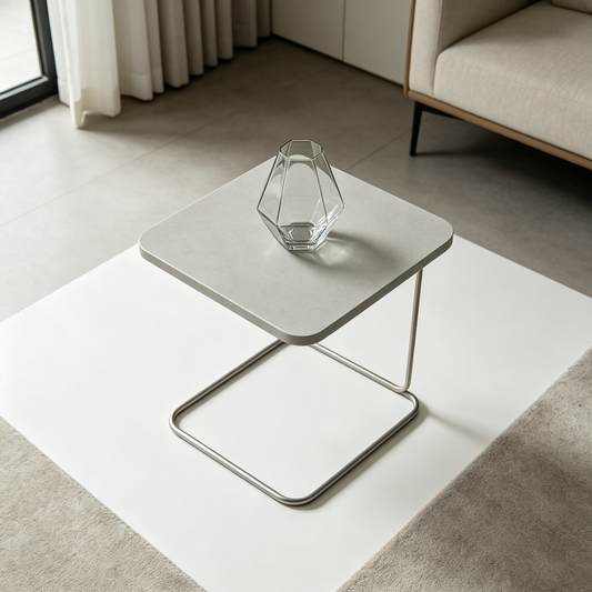 Minimal Floating Square Metal Side Table