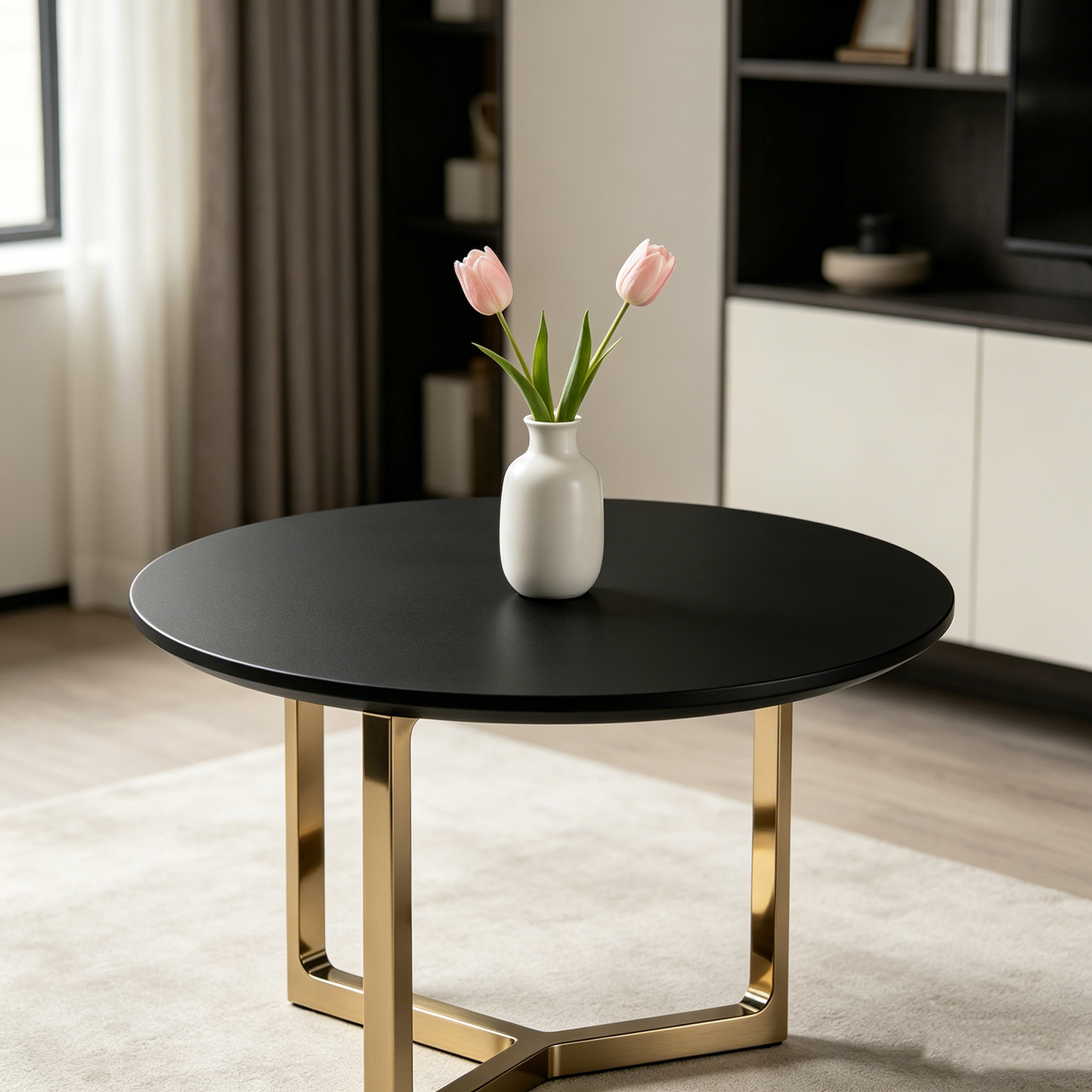 Black‑Gold Geo Round Table