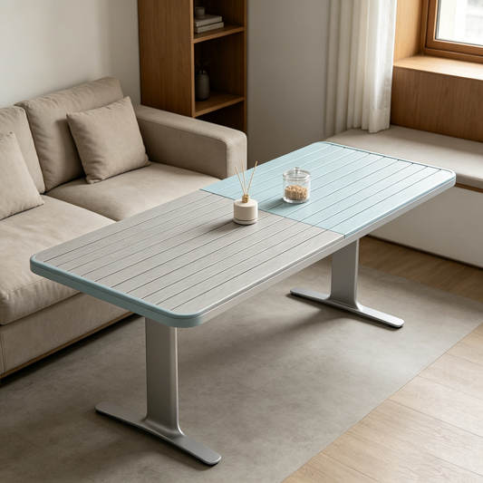 Two‑Tone Outdoor Aluminum Long Table
