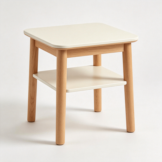 Oak 2‑Tier Minimal Side Table