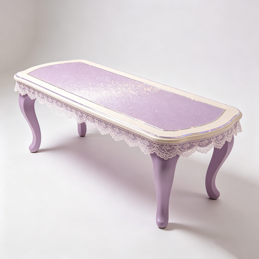 Lavender Glitter Lace French Long Table