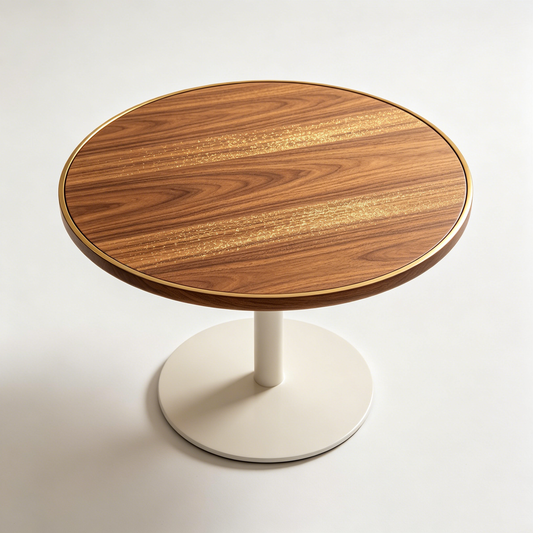 Walnut Gilded Round Table