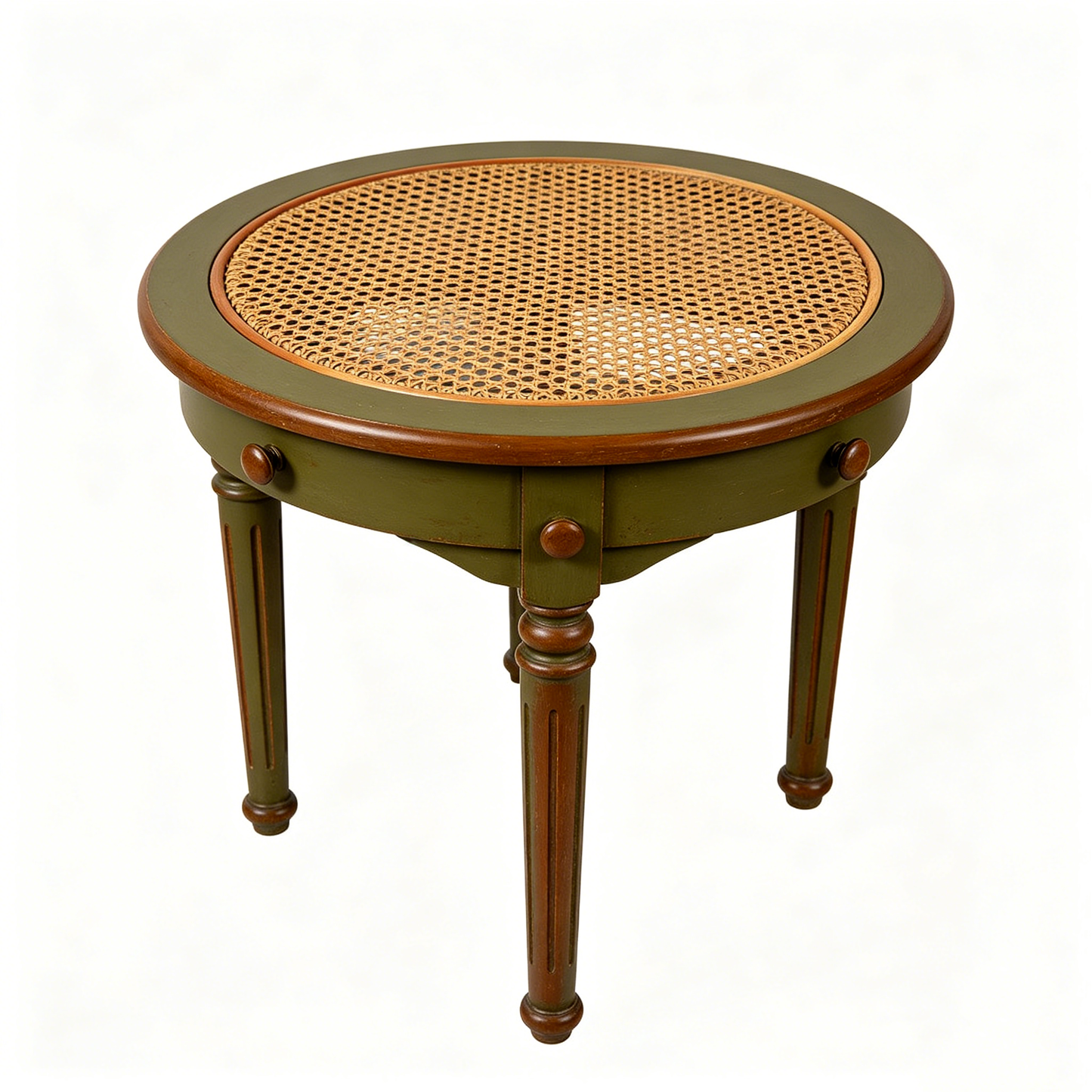 Vintage Rattan Antique Round Table